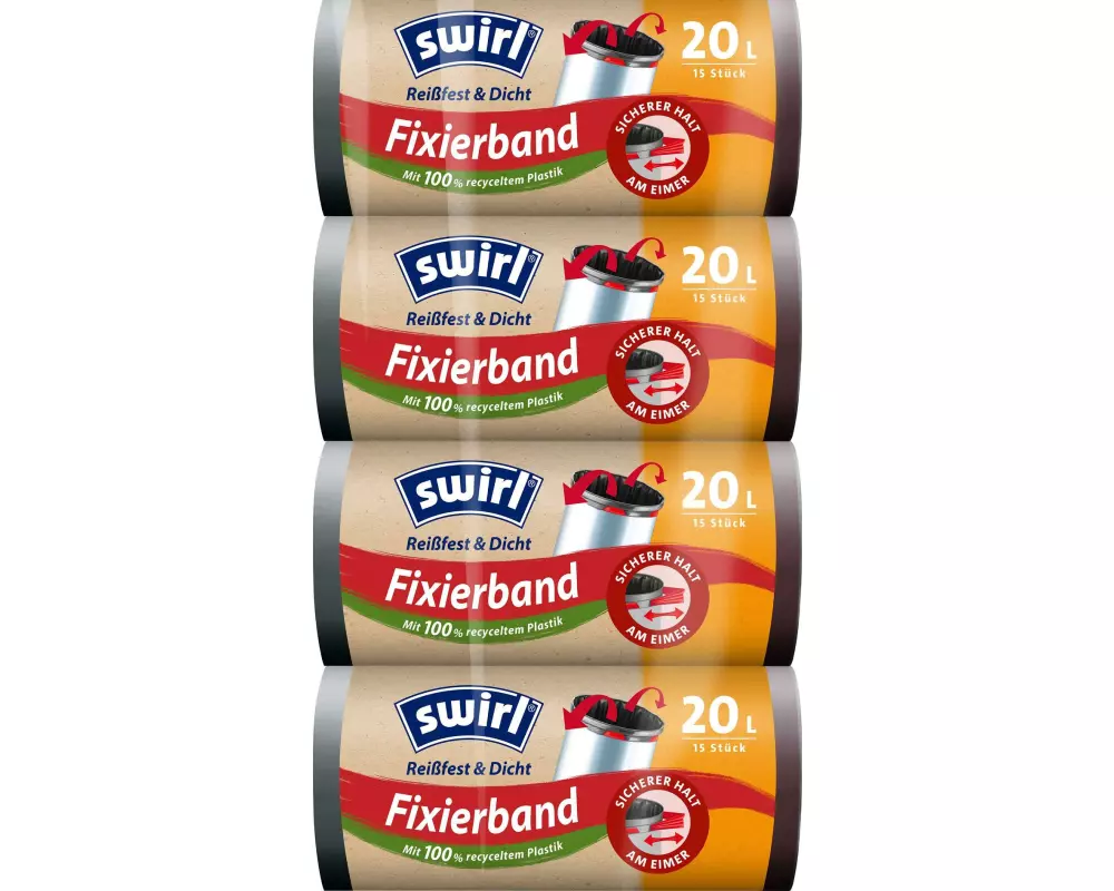 Swirl Müllbeutel Fixierband 20 l, 4 x 15 Stück