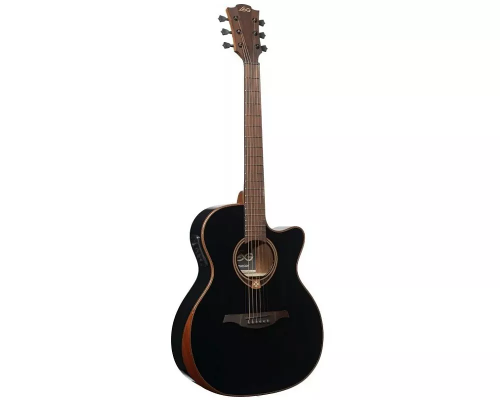 LAG Guitars Tramontane T118ABCE-BLKW
