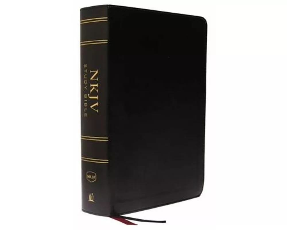 NKJV Study Bible, Leathersoft, Black, Full-Color, Thumb Indexed, Comfort Print