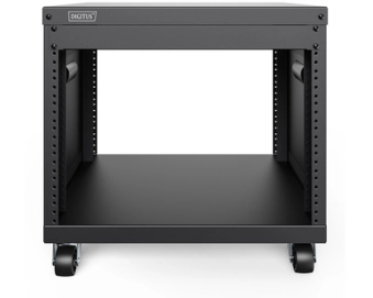 19 RACK MIT CASTORS 8HE BLACK