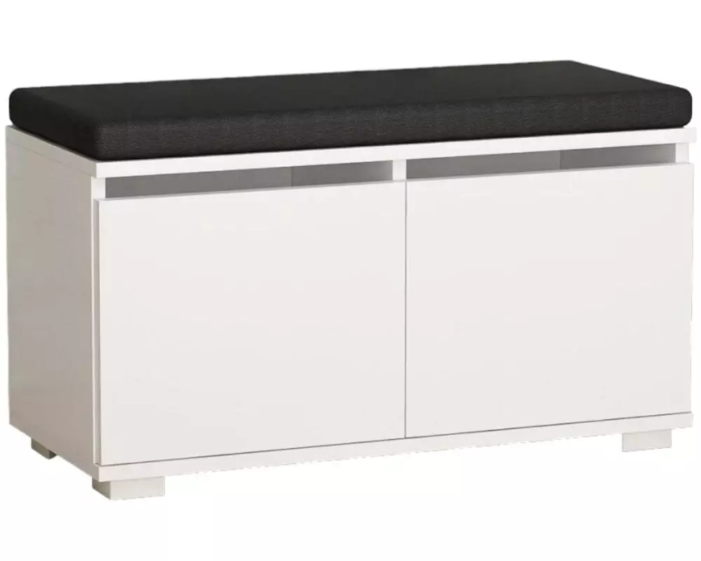 Woody Fashion Schuhschrank Drago 80 x 42 x 35 cm, Weiss/Schwarz