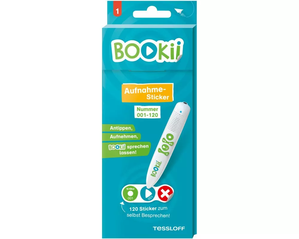 BOOKii Aufnahme-Sticker neutral Paket 1, Nr. 001-120 (120 Stück)