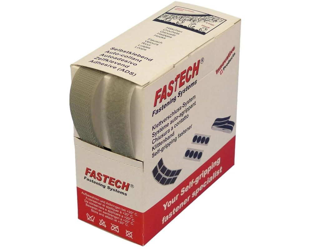 FASTECH Klettband-Box Hellgrau