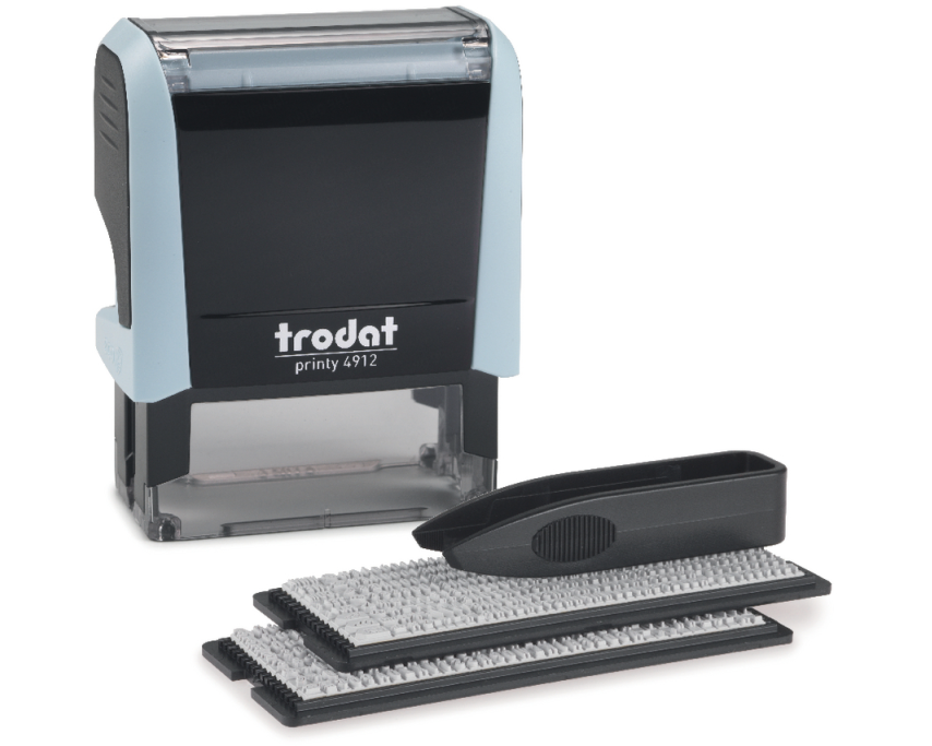 TRODAT Printy 4912 Typo 4 Zeilen Text 180857 pastellblau