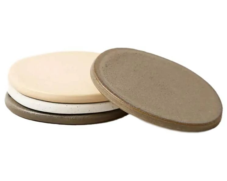 Esmée Keramikuntersetzer Earth 4 Stück Beige/Braun/Weiss, Ø 9.5 cm