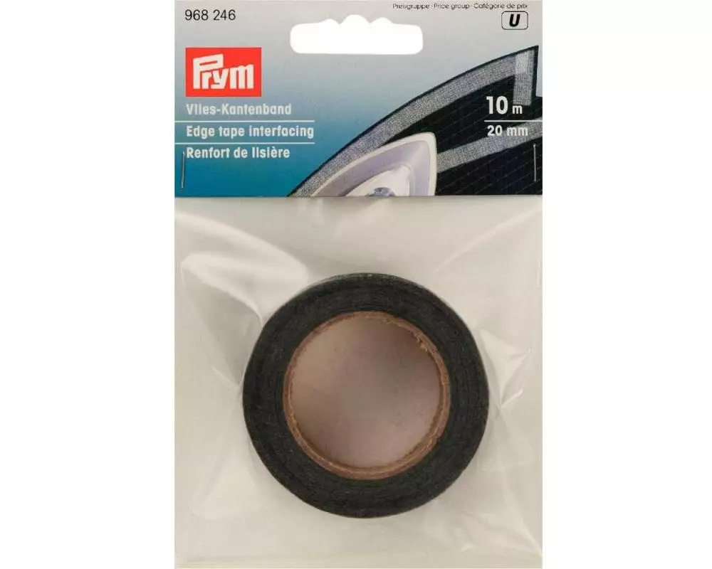 Prym Vlies Kantenband Graphit, 10 m x 20 mm