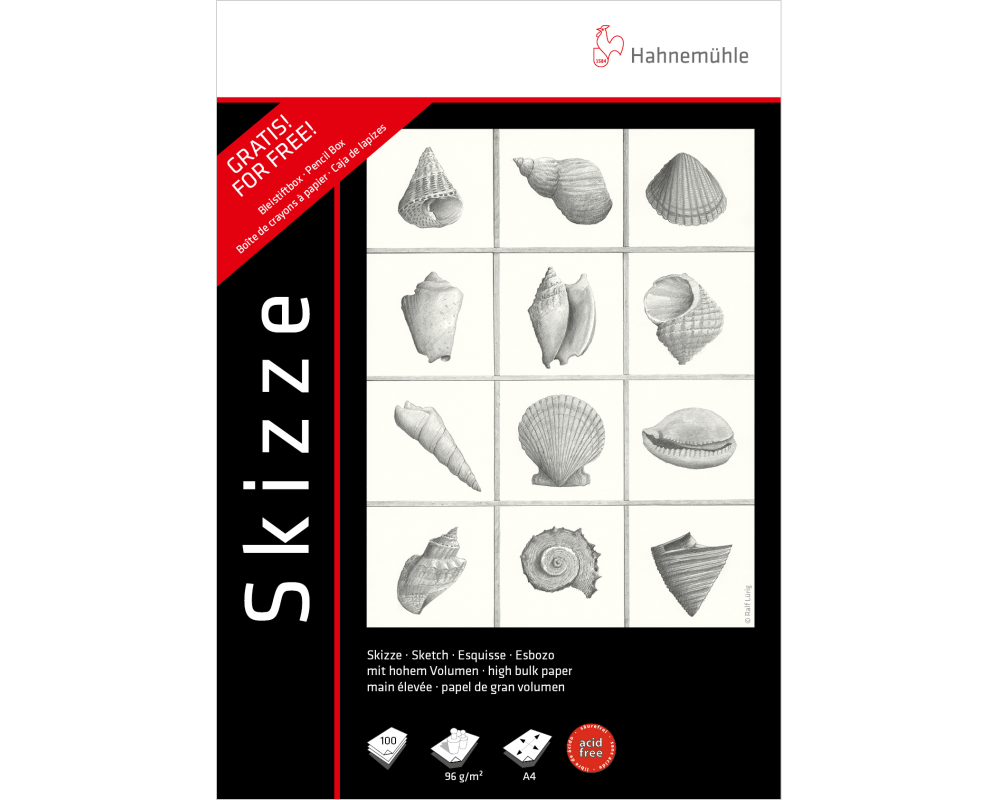 HAHNEMÜHLE Skizzenblock 96 A4 10650047 weiss, 96g 2x 100 Blatt