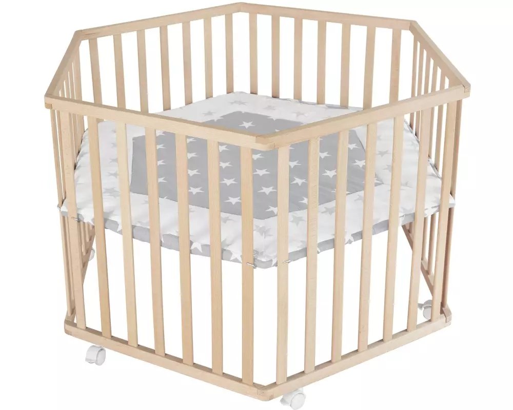 roba Laufgitter Little Stars Grau/Weiss