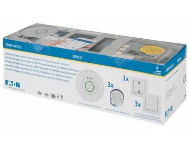 EATON xComfort Wireless xComfort Bridge package flush mount 3 Smart Dimming Actuators 0-100W 230VAC R/L/C/LED 3 wireless switches 1
