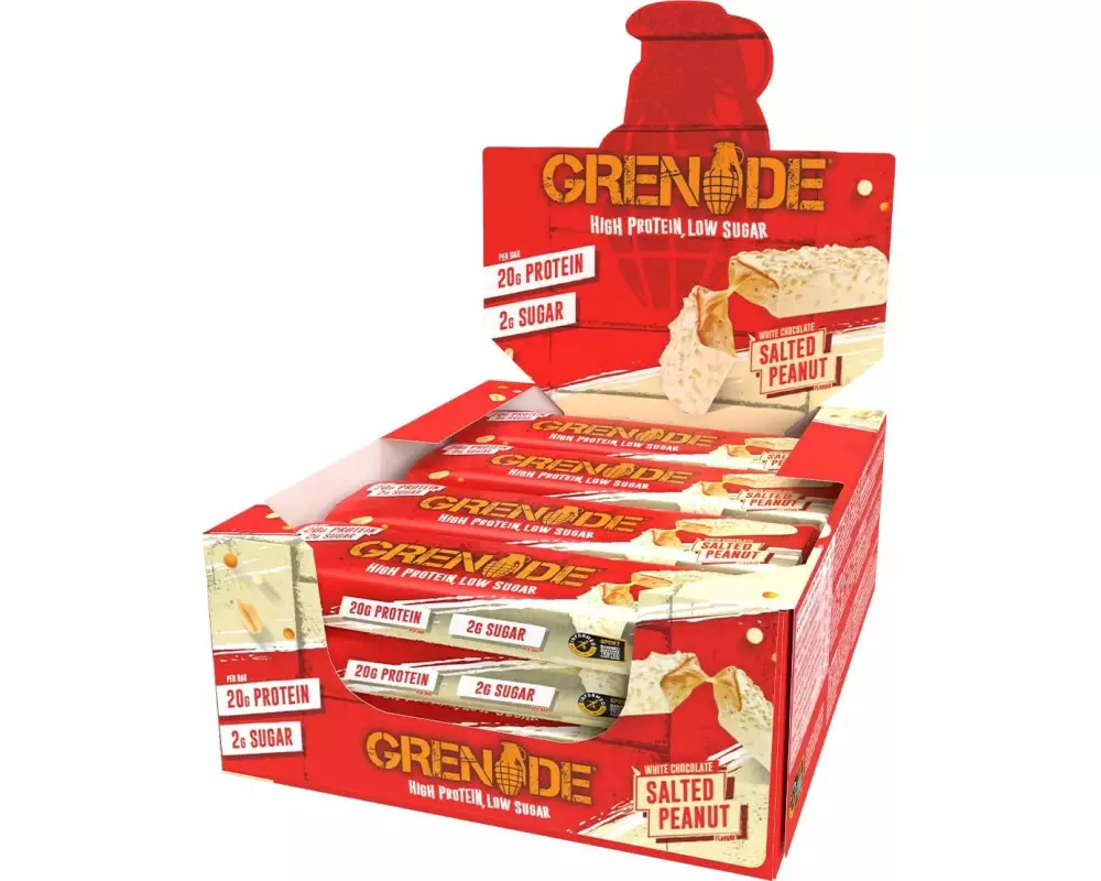 Grenade Riegel Erdnuss/Weisse Schokolade, 12 x 60 g