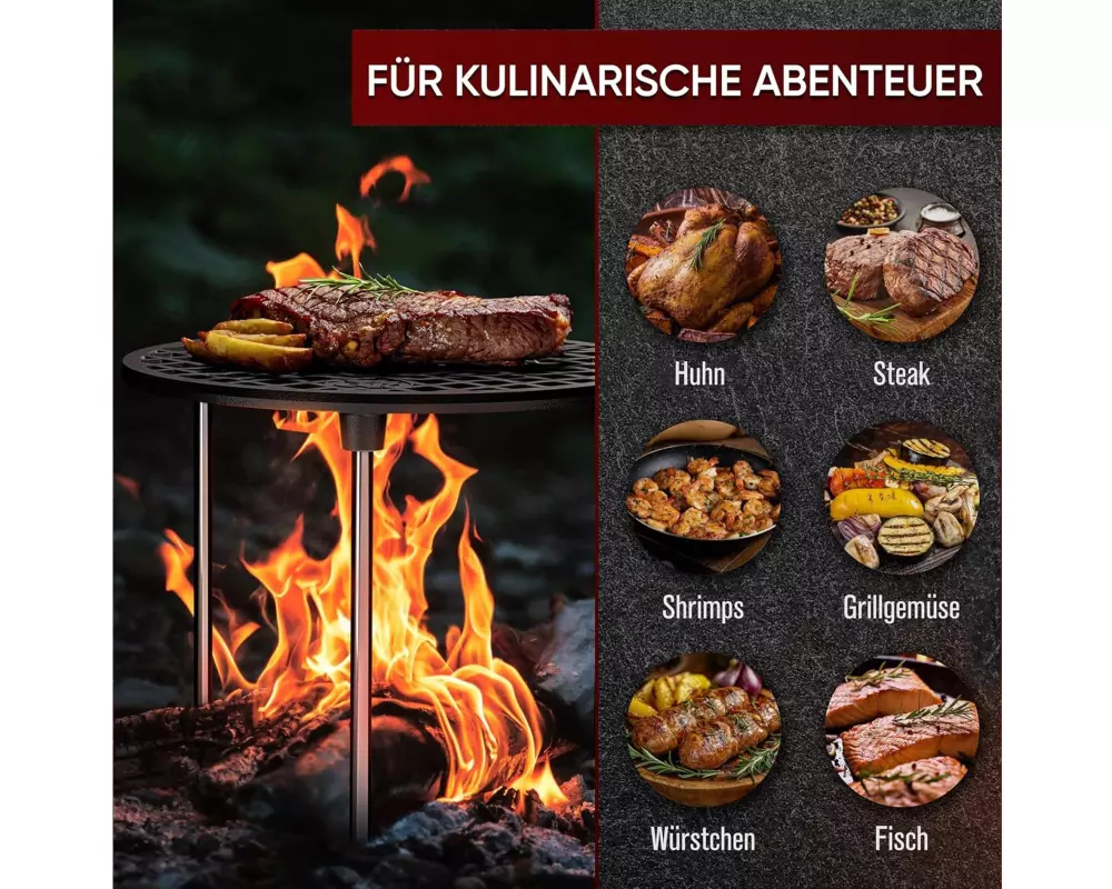 Gusskoenig Grillrost 20 cm mit Beinen