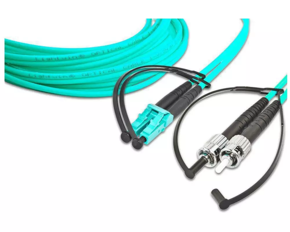 Lightwin LWL-Patchkabel Multimode LC – ST, OM3, Duplex, 0.5 m