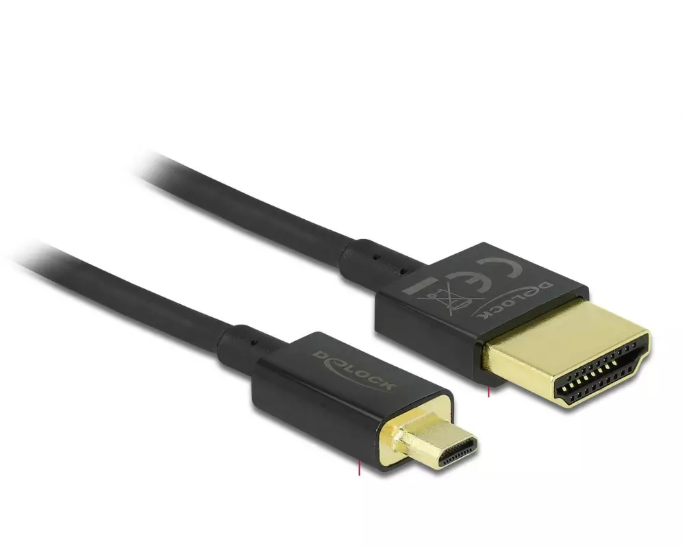 Delock Kabel 4K 60Hz HDMI - Micro-HDMI (HDMI-D), 3 m, Schwarz