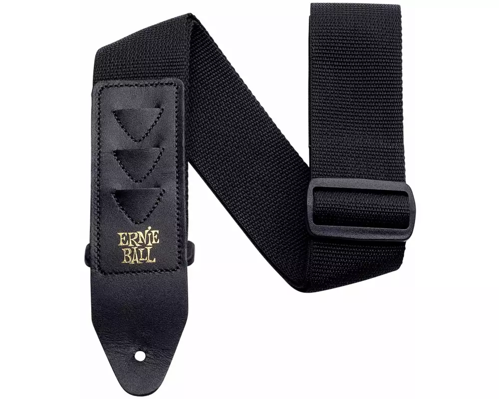 Ernie Ball Gitarrengurt Polypro Pickhalter-Gurt Schwarz