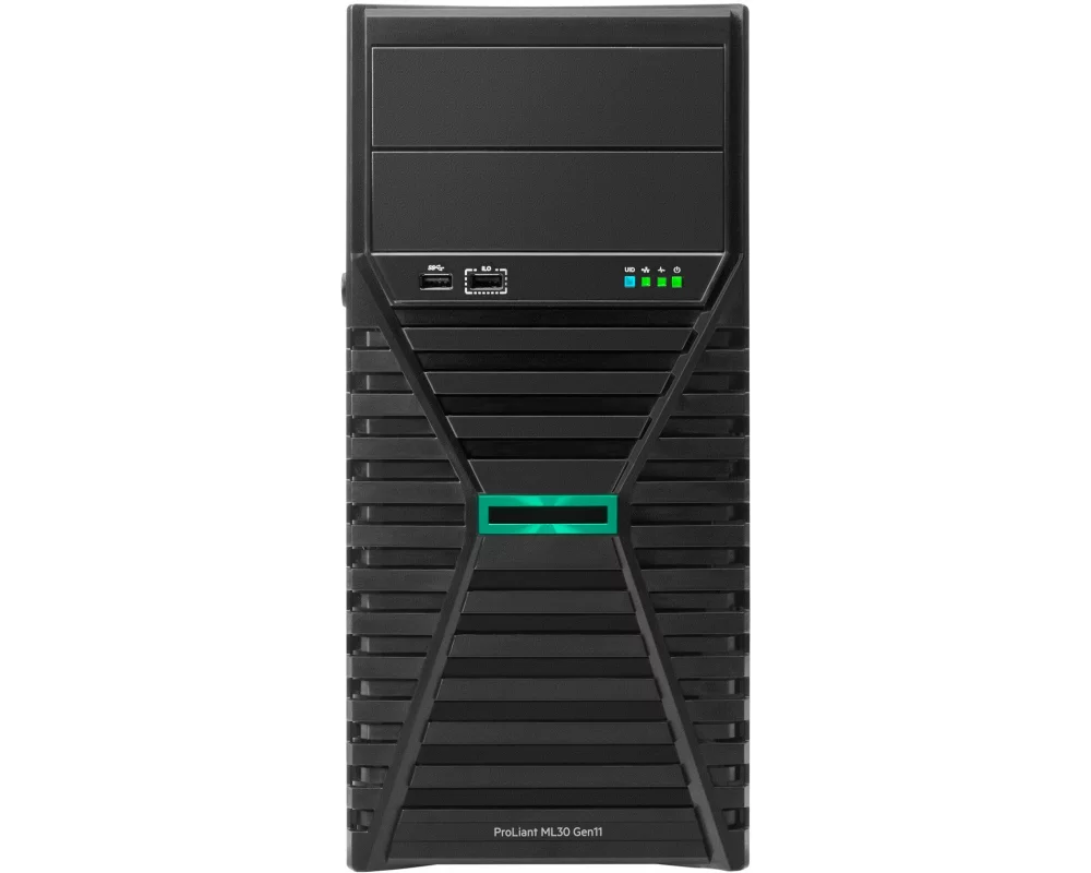 HPE ProLiant ML30 Gen11, 1x6325P, 3.5GHz, 4 Core, 1x32GB UDIMM 2R 4800 MT/s, 8xSFF, 2x480GB SATA SSD, 1xPS 1000W, no HW RAID Ctrl