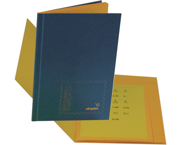 SIMPLEX Briefmarkenbuch 17,5×24cm 18474 blau