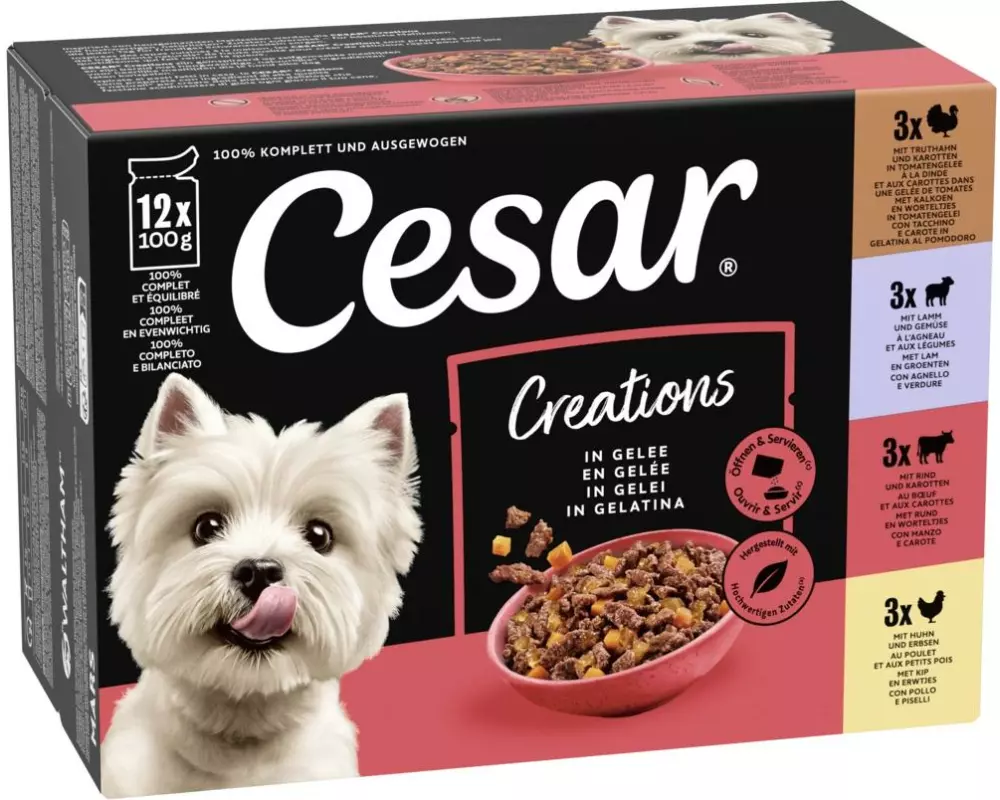Cesar Multipack Selektion in Gelee 4 Varietäten 12 x 100 g