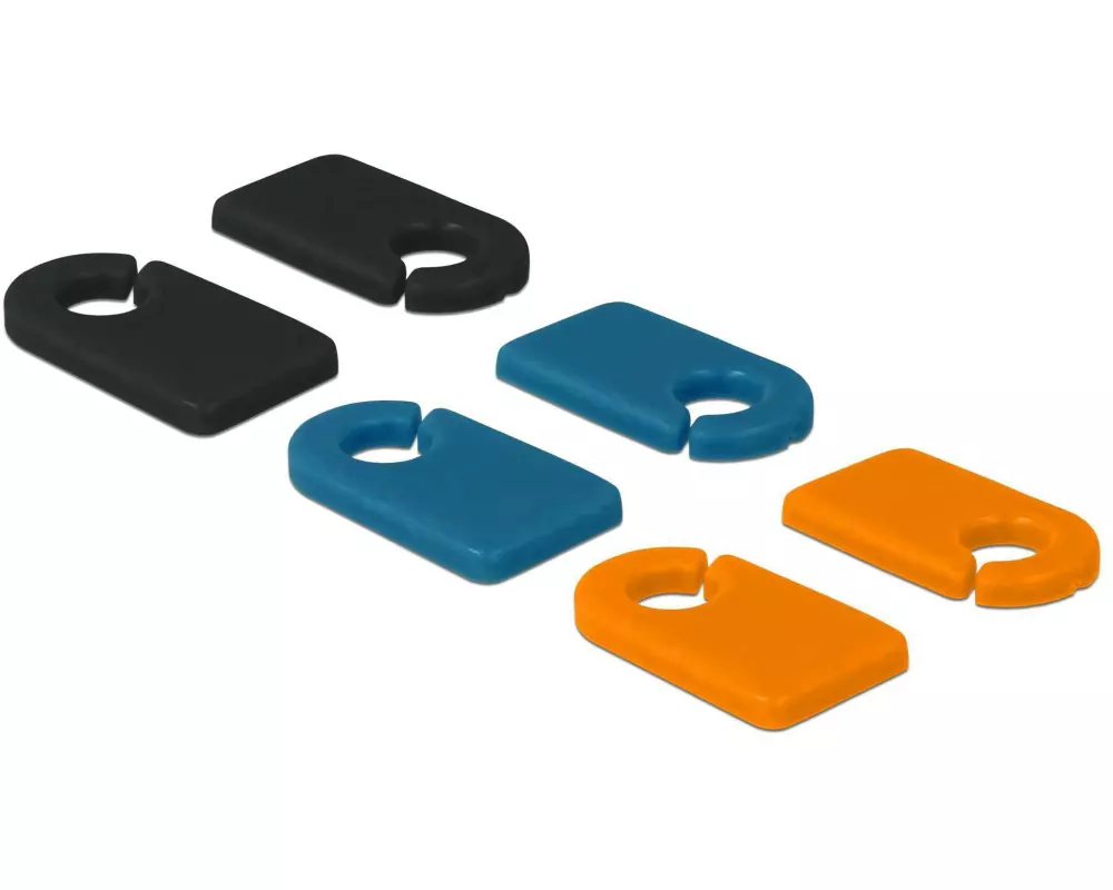 Delock Kabel-Clip 5.0 mm Beschriftbar, 6 Stück Mehrfarbig
