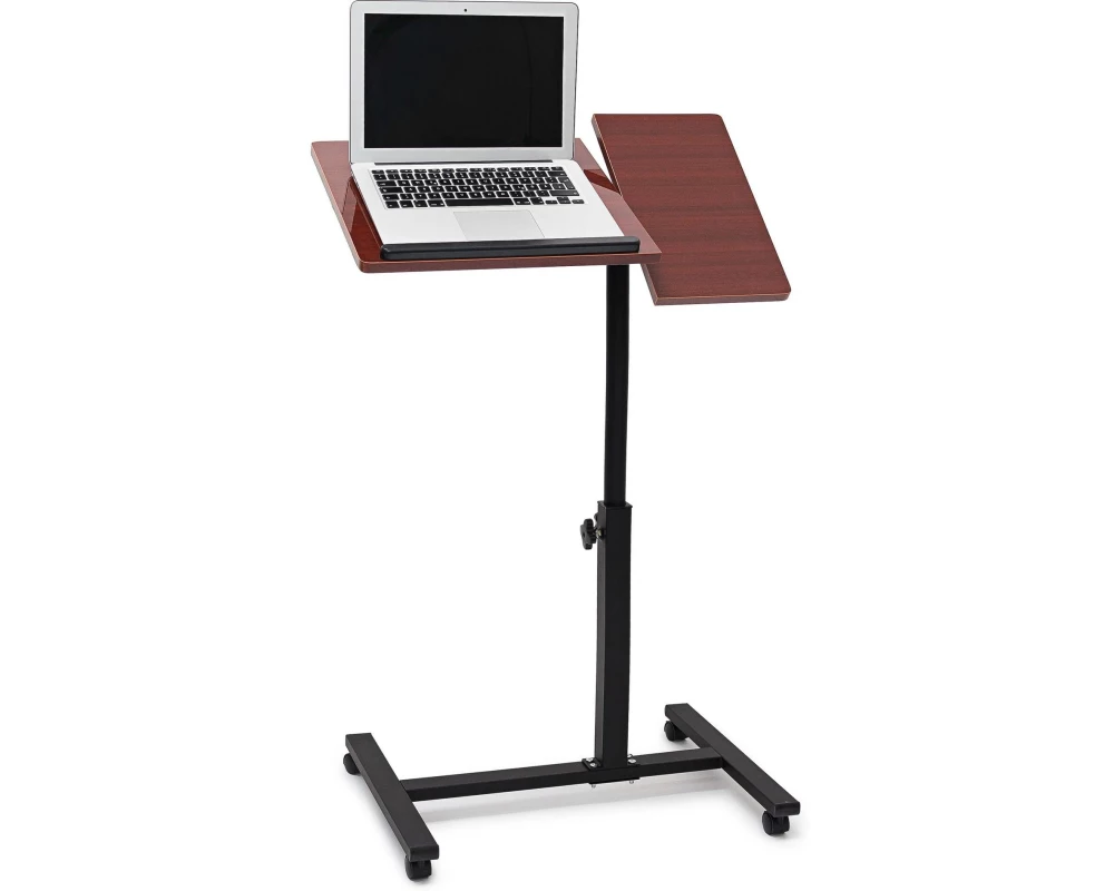 relaxdays Laptoptisch Braun Schwarz 60 x 40.5 cm höhenverstellbar
