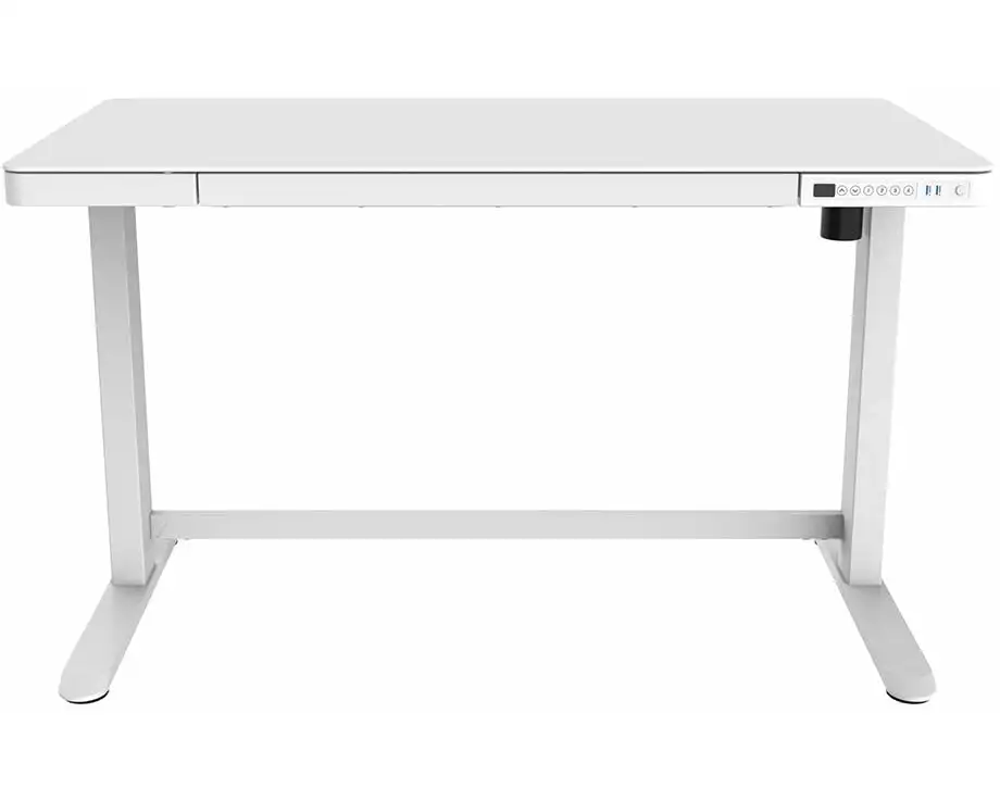 Contini ET118, 120 x 60 cm, mit Tischplatte Glas, Weiss