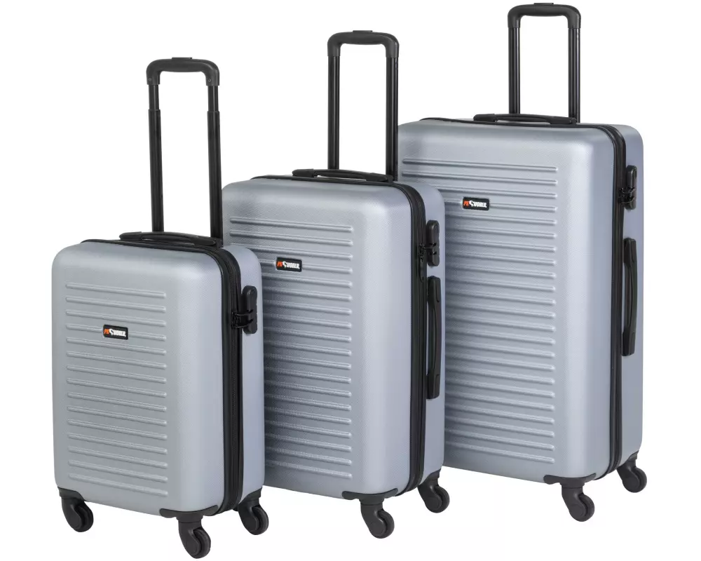 FTM Reisekofferset World Superb 3-teilig, Silbergrau