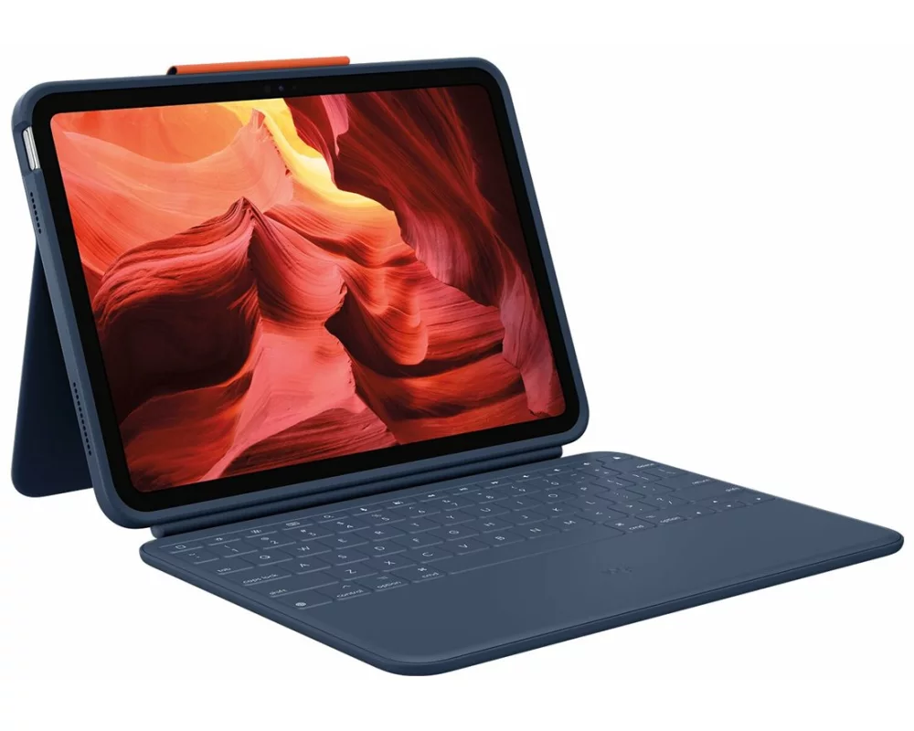 Logitech Rugged Combo 4, for iPad 10th gen - CLASSIC BLUE - (DE) - EMEA-914 - KB EDU BULK