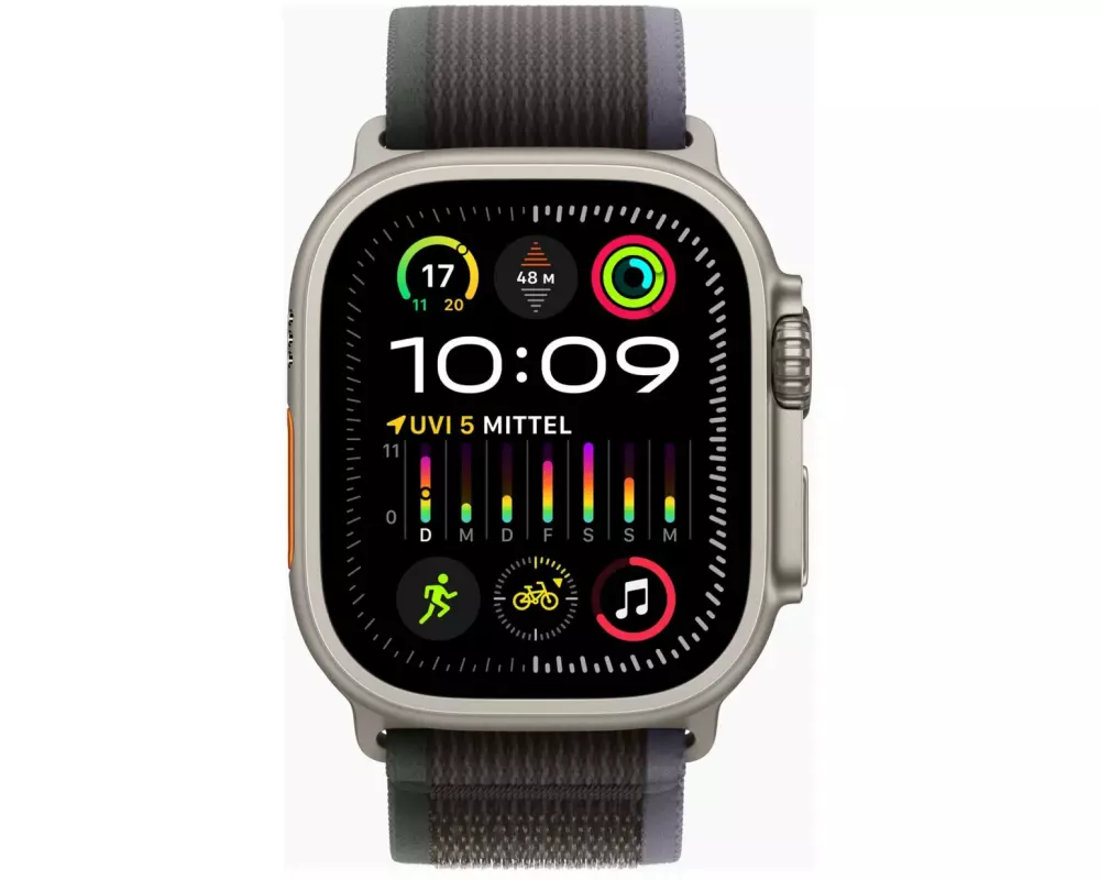 Apple Watch Ultra 2 GPS + Cellular 49mm Titanium Case with Blue/Black Trail Loop - M/L