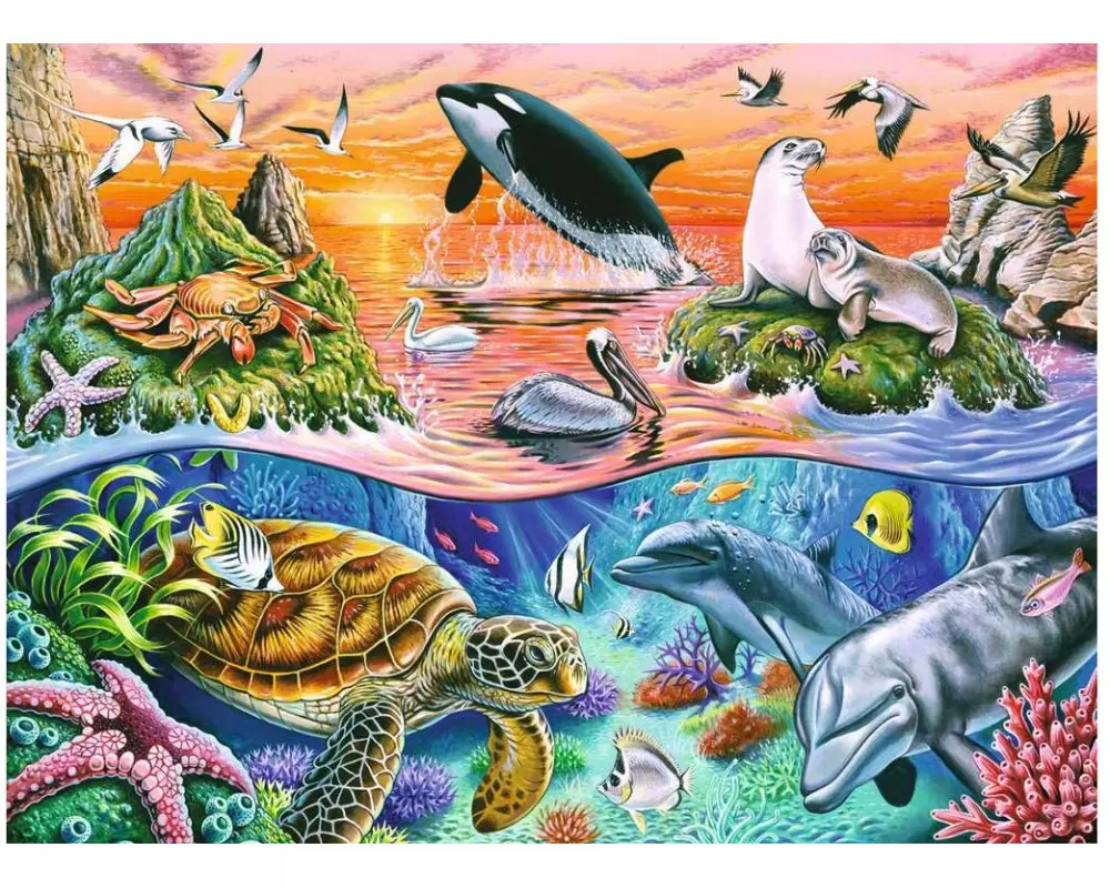 Ravensburger Puzzle Bunter Ozean 100 XXL Teile