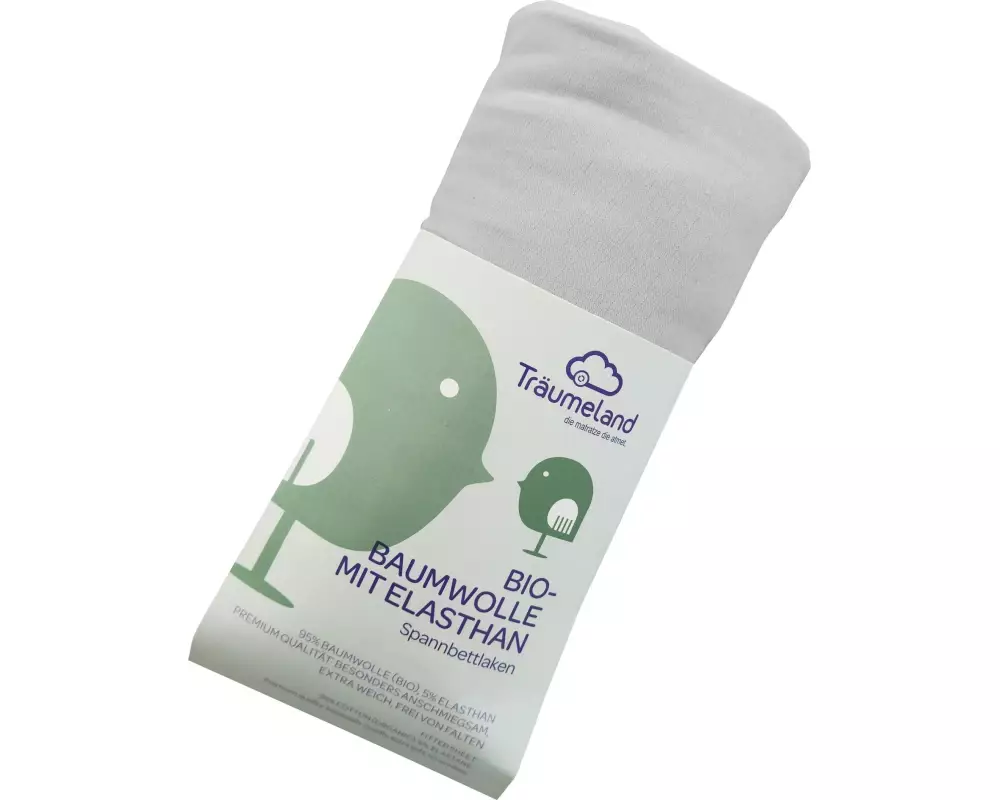 Träumeland Fix-Leintuch Hellgrau 60 x 120 cm + 70 x 140 cm