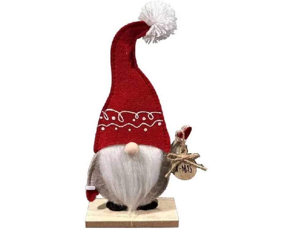 Dameco Weihnachtsfigur Wichtel 21.5 cm, Rot/Schwarz/Weiss