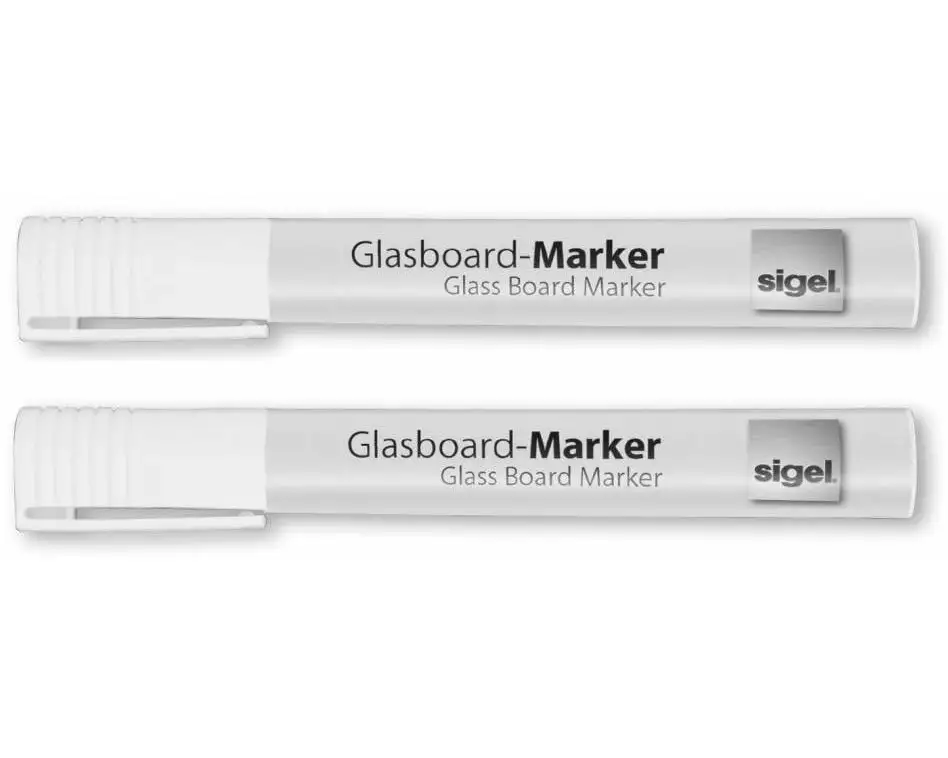 Sigel Glasboardmarker Weiss, 2 Stück