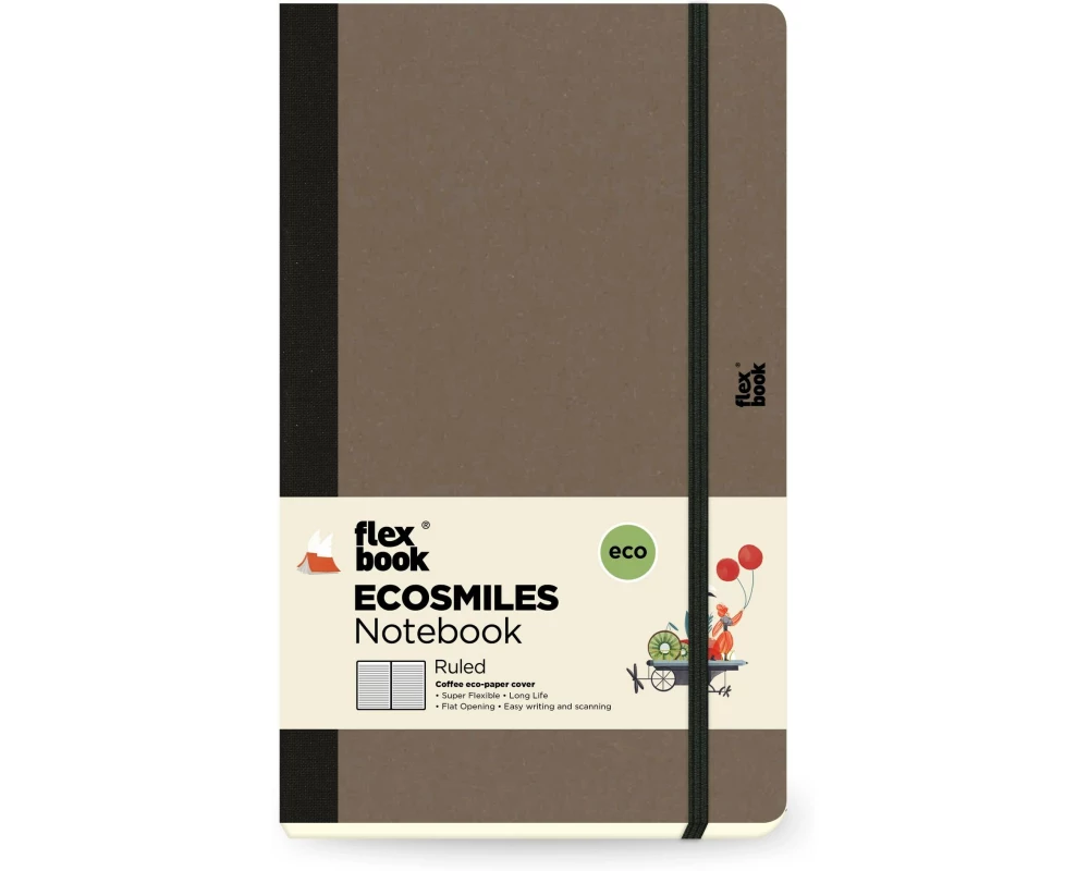 Flexbook Ecosmiles Notebook 13 x 21 cm, Liniert, Coffee