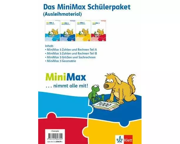 MiniMax 3. Schülerpaket (4 Themenhefte: Zahlen und Rechnen A, Zahlen und Rechnen B, Größen und Sachrechnen, Geometrie) - Ausleihmaterial Klasse 3