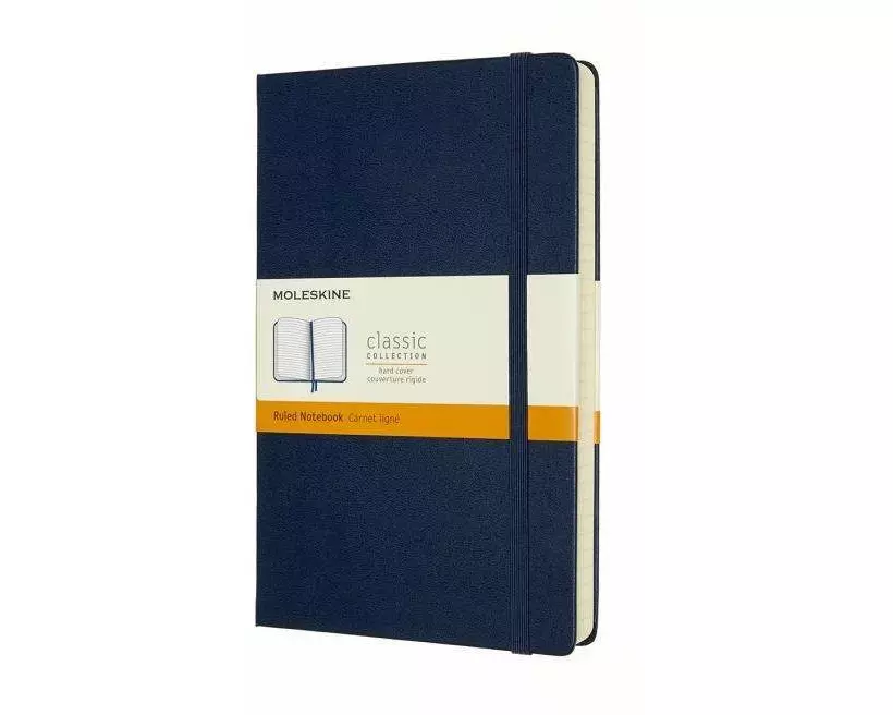 Moleskine Notizbuch - Erweitert, Large/A5, Liniert, Fester Einband, Saphir