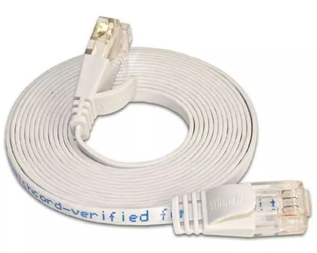 SLIM Slimpatchkabel RJ-45 - RJ-45, Cat 6, UTP, 7.5 m, Weiss