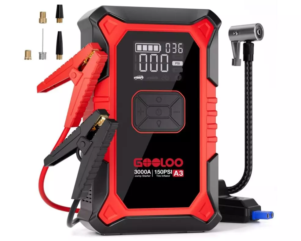 Gooloo A3 Jump-Starter/Kompressor 12 V, 3000A
