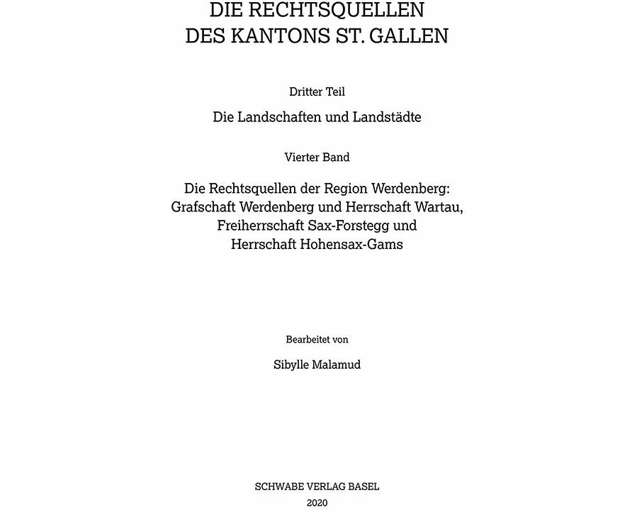 Die Rechtsquellen der Region Werdenberg