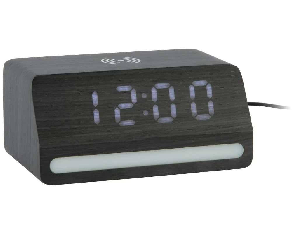 KARLSSON Wecker Retro Light LED Schwarz