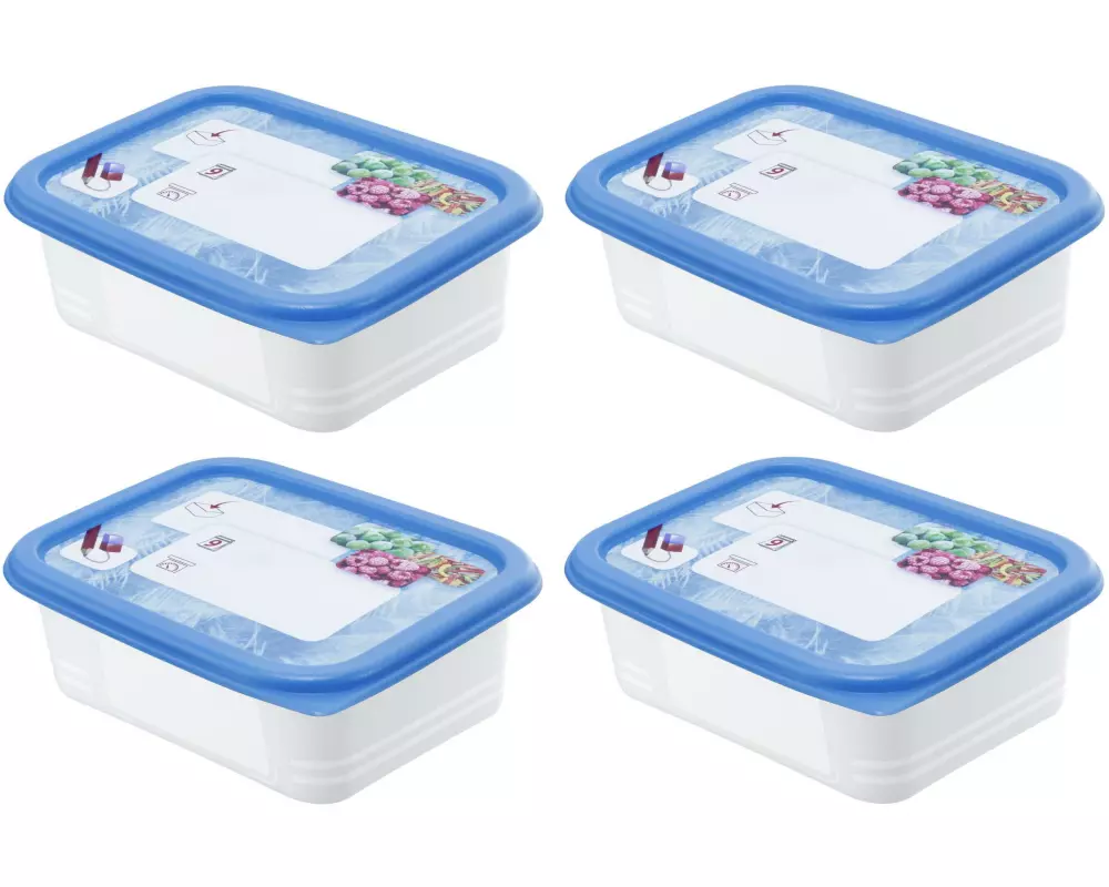 Rotho Vorratsbehälter Domino Dekor 4 Stück, 0.5 l, Transparent