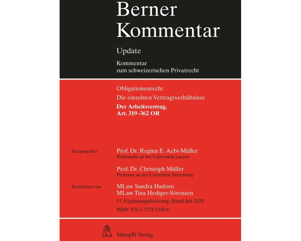 Arbeitsrecht, Art. 319-362 OR, 11. Ergänzungslieferung