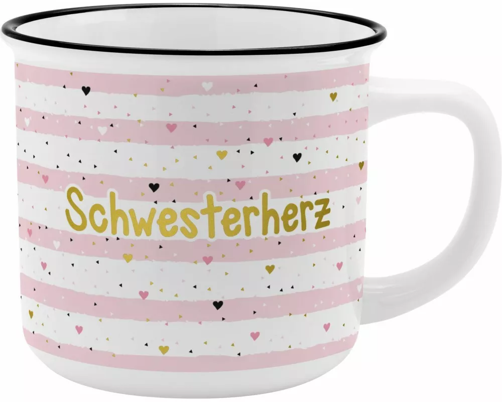 Gruss & Co 46978 Becher Schwesterherz, New Bone China Porzellan, 35 cl