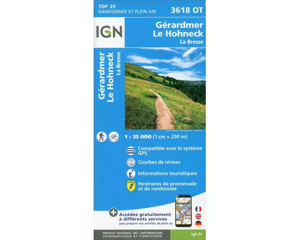 Gérardmer.Le Hohneck.La Bresse 1:25 000