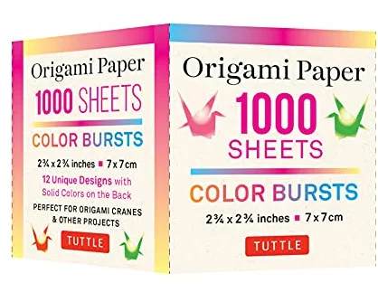 Origami Paper Color Bursts 1,000 sheets 2 3/4 in (7 cm)