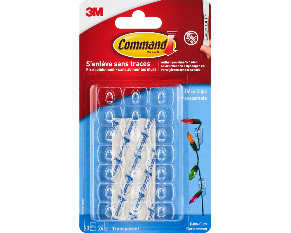3M Command Deko Clip XS 17026CLR XS 20 Stück