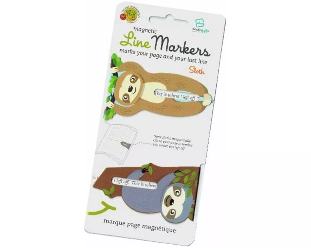 Line Markers (Sloth/Faultier) - Magnetische Lesezeichen - 2er Set