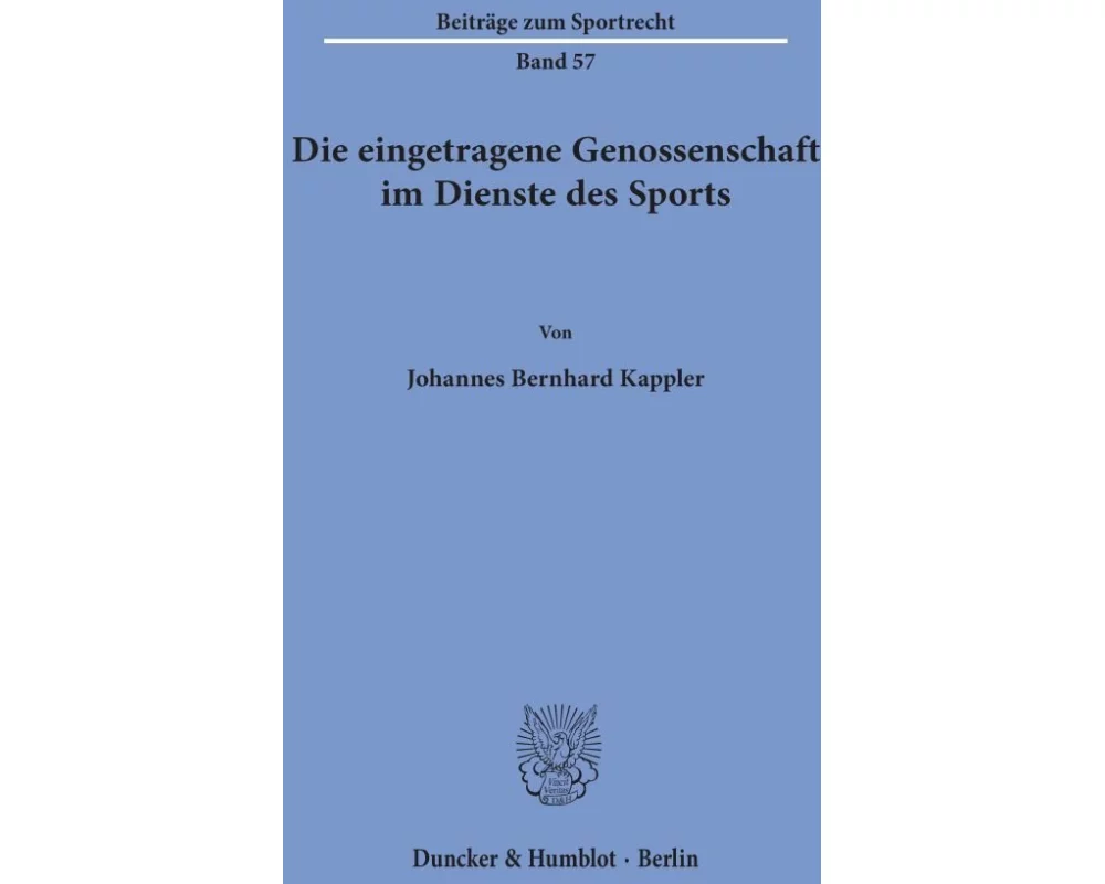 Die eingetragene Genossenschaft im Dienste des Sports