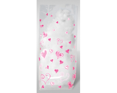 URSUS Bodenbeutel 11,5x19cm 5870000 Herzen silber