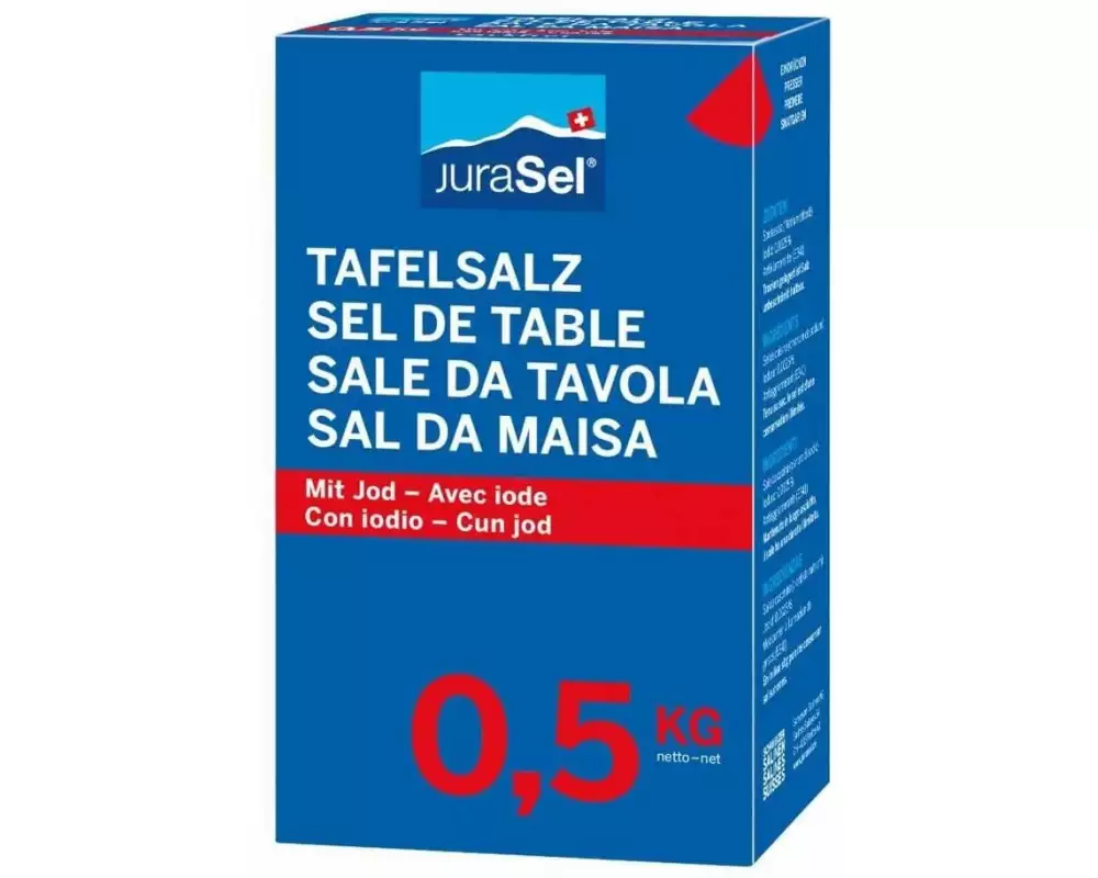 Schweizer Salinen Tafelsalz mit Jod 500 g