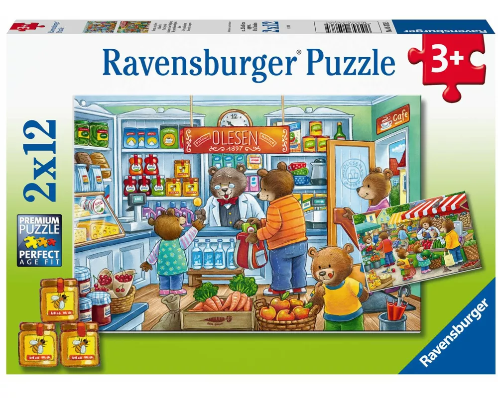 Kinderpuzzle 2x12 Teile - Komm, wir gehen einkaufen