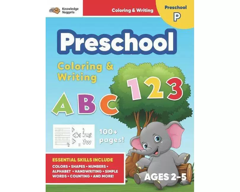 Jumbo ABC's & 123 Preschool Coloring Workbook: Ages 2 and up, Colors, Shapes, Numbers, Letters, Learn to Write the Alphabet (Essential Activity Book f